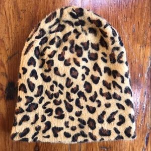 Forever 21 Leopard Print Beanie Hat - Tan, Brown, Black